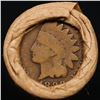 Image 3 : Mixed small cents 1c orig shotgun roll, 1916-d Wheat Cent, 1899 Indian Cent other end, Brinks Wrappe
