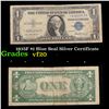 Image 1 : **Star Note**1935F $1 Blue Seal Silver Certificate Grades vf, very fine