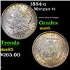Image 1 : 1884-o Morgan Dollar $1 Grades GEM Unc