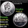 Image 1 : 1965 Small Beads, Pointed 5 Canada Dollar $1 Grades GEM+ UNC PL