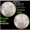 Image 1 : 1898-p Morgan Dollar $1 Grades GEM Unc