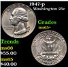 Image 1 : 1947-p Washington Quarter 25c Grades GEM+ Unc