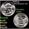 Image 1 : 1950-p Washington Quarter 25c Grades GEM+ Unc