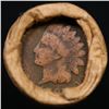 Image 3 : Mixed small cents 1c orig shotgun roll, 1919-s Wheat Cent, 1897 Indian Cent other end, Brinks Wrappe