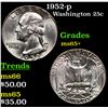Image 1 : 1952-p Washington Quarter 25c Grades GEM+ Unc