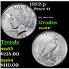 Image 1 : 1922-p Peace Dollar $1 Grades Choice+ Unc