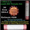 Image 1 : Shotgun Lincoln 1c roll, 1994-d 50 pcs Bank Wrapper.