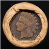 Image 3 : Mixed small cents 1c orig shotgun roll, 1918-d Wheat Cent, 1896 Indian Cent other end, Brinks Wrappe