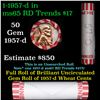 Image 1 : Shotgun Lincoln 1c roll, 1957-d 50 pcs Bank Wrapper.