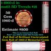 Image 1 : Shotgun Lincoln 1c roll, 1960-d 50 pcs Bank Wrapper.