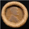 Image 2 : Mixed small cents 1c orig shotgun roll, 1919-d Wheat Cent, 1898 Indian Cent other end, Brinks Wrappe