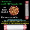Image 1 : Shotgun Lincoln 1c roll, 1962-d 50 pcs Bank Wrapper.