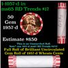 Image 1 : Shotgun Lincoln 1c roll, 1957-d 50 pcs Bank Wrapper.