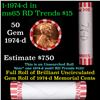 Image 1 : Shotgun Lincoln 1c roll, 1974-d 50 pcs Bank Wrapper.