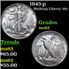 Image 1 : 1943-p Walking Liberty Half Dollar 50c Grades Select Unc