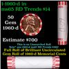 Image 1 : Shotgun Lincoln 1c roll, 1960-d 50 pcs Bank Wrapper.