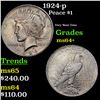 Image 1 : 1924-p Peace Dollar $1 Grades Choice+ Unc