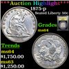 Image 1 : ***Auction Highlight*** 1875-p Seated Half Dollar 50c Graded Choice Unc BY USCG (fc)
