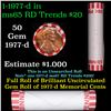 Image 1 : Shotgun Lincoln 1c roll, 1977-d 50 pcs Bank Wrapper.