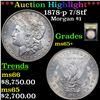 Image 1 : ***Auction Highlight*** 1878-p 7/8tf Morgan Dollar $1 Graded GEM+ Unc BY USCG (fc)
