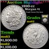 Image 1 : ***Auction Highlight*** 1890-cc Morgan Dollar $1 Graded Select Unc BY USCG (fc)