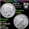 Image 1 : ***Auction Highlight*** 1927-d Peace Dollar $1 Grades Select+ Unc By USCG (fc)