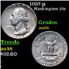 Image 1 : 1937-p Washington Quarter 25c Grades Select AU
