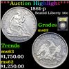 Image 1 : ***Auction Highlight*** 1861-p Seated Half Dollar 50c Graded Select Unc By USCG (fc)