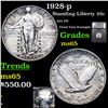 Image 1 : 1928-p Standing Liberty Quarter 25c Graded ms65 By SEGS