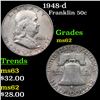 Image 1 : 1948-d Franklin Half Dollar 50c Grades Select Unc