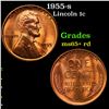 Image 1 : 1955-s Lincoln Cent 1c Grades Gem+ Unc RD
