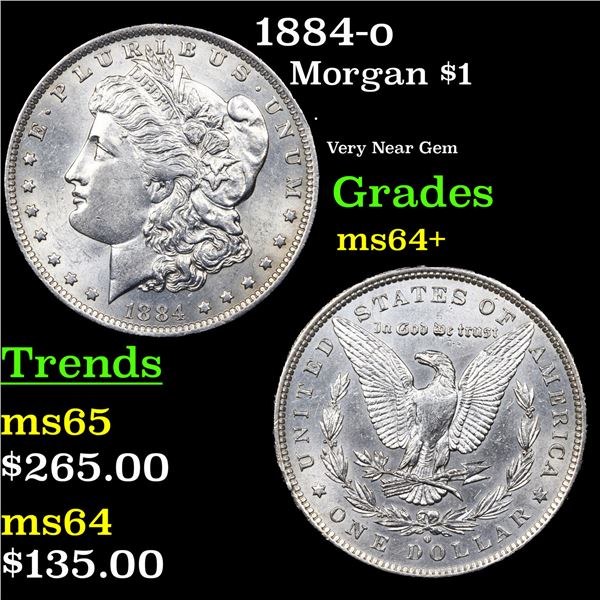 1884-o Morgan Dollar $1 Grades Choice+ Unc