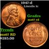 Image 1 : 1947-d Lincoln Cent 1c Grades GEM++ Unc RD