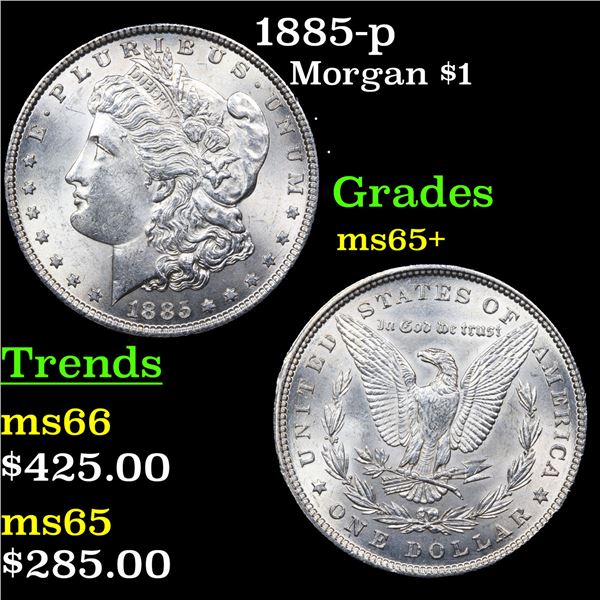 1885-p Morgan Dollar $1 Grades GEM+ Unc