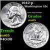 Image 1 : 1942-p Washington Quarter 25c Grades GEM Unc