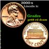 Image 1 : Proof 2000-s Lincoln Cent 1c Grades Gem++ Proof Red Deep cameo