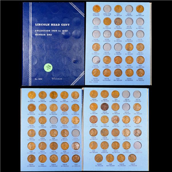 Partial Lincoln 1c Whitman Folder, 1909-1940 71 coins in Total