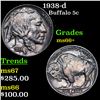 Image 1 : 1938-d Buffalo Nickel 5c Grades GEM++ Unc