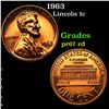 Image 1 : Proof 1963 Lincoln Cent 1c Grades Gem++ Proof Red