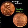 Image 1 : 1956-p Lincoln Cent 1c Grades GEM+ Unc RB