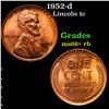 Image 1 : 1952-d Lincoln Cent 1c Grades GEM++ RB