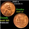 Image 1 : 1947-s Lincoln Cent 1c Grades GEM++ Unc RD