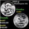 Image 1 : 1955-p Washington Quarter 25c Grades GEM++ Unc