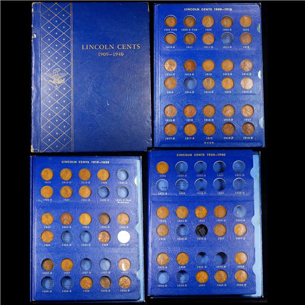 Partially Complete Lincoln 1c Folder, 1909-1940 55 coins in Total
