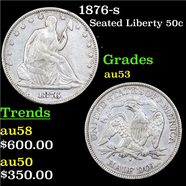 1876-s Seated Half Dollar 50c Grades Select AU