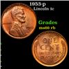 Image 1 : 1953-p Lincoln Cent 1c Grades GEM+ Unc RB
