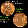 Image 1 : 1941-s Lincoln Cent 1c Grades GEM+ Unc RD