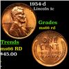 Image 1 : 1954-d Lincoln Cent 1c Grades GEM+ Unc RD