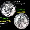 Image 1 : 1942-p Mercury Dime 10c Grades GEM+ FSB