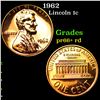 Image 1 : Proof 1962 Lincoln Cent 1c Grades Gem+= Proof Red